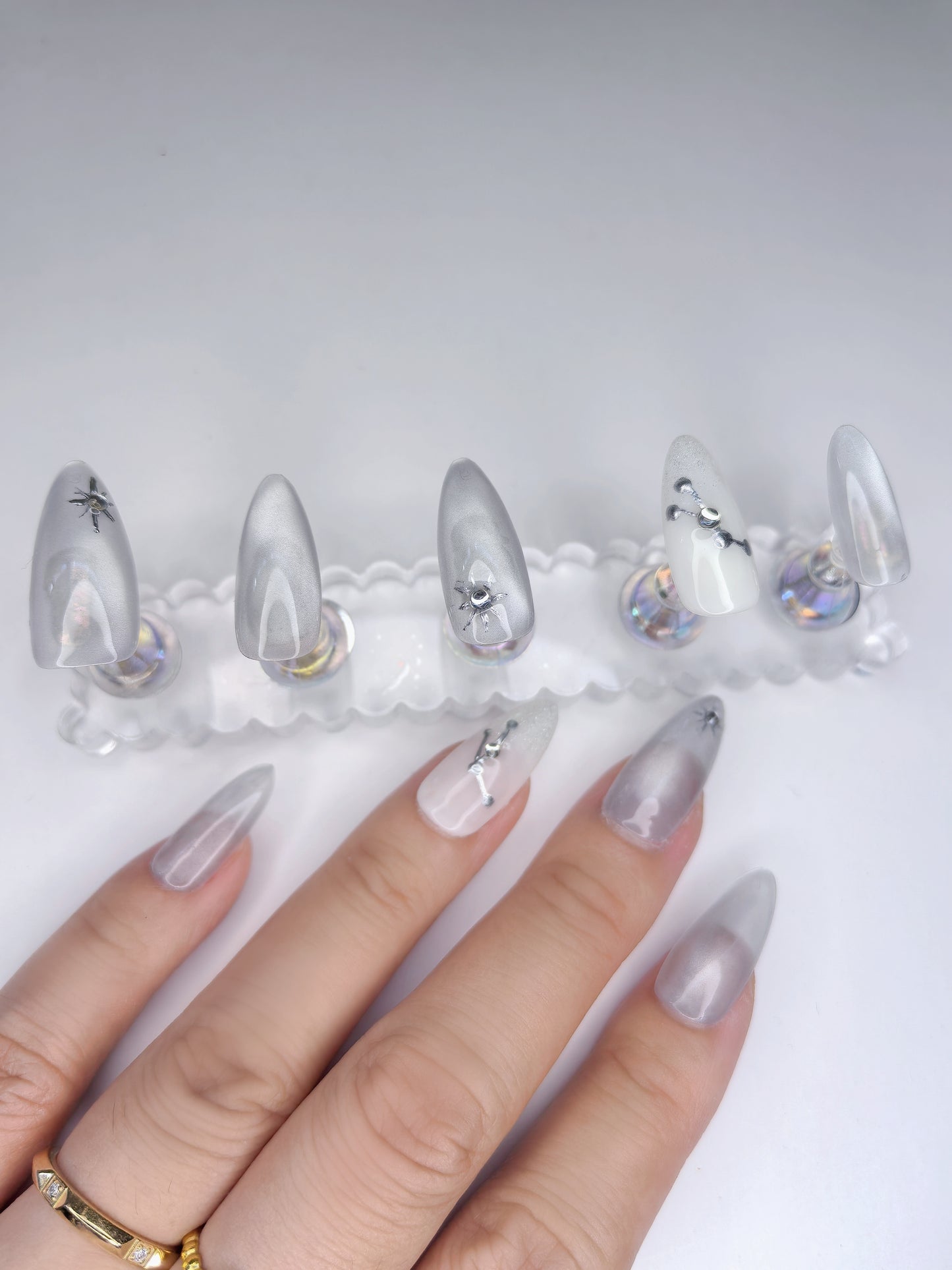 Customised Cancer Zodiac Handmade Press-On Nails | Kawaii Nails | Pretty Nails | Premium Nails | Salon Quality Nails