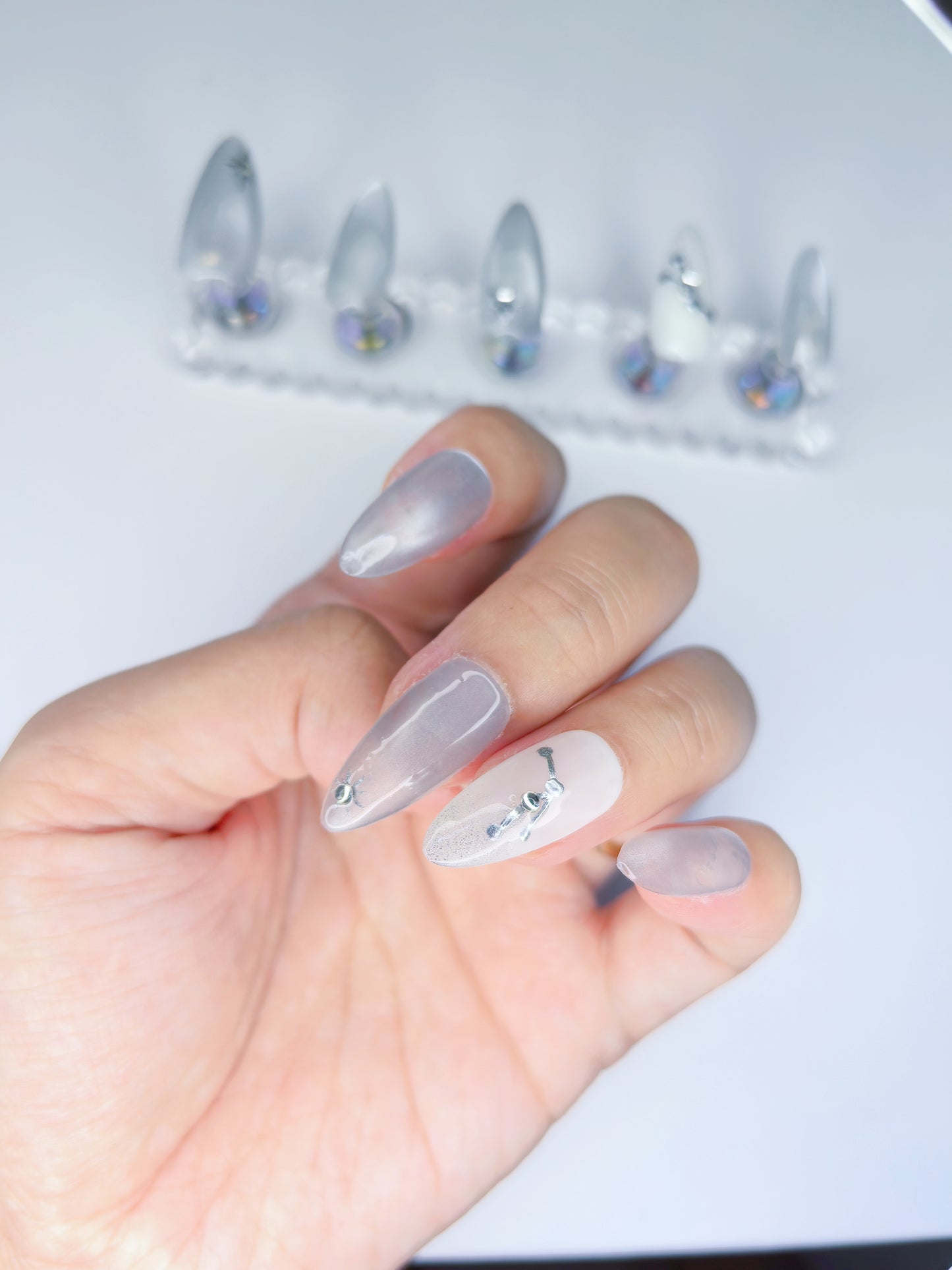 Customised Cancer Zodiac Handmade Press-On Nails | Kawaii Nails | Pretty Nails | Premium Nails | Salon Quality Nails