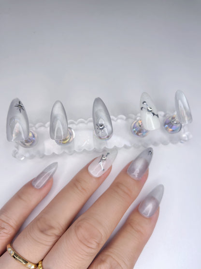 Customised Cancer Zodiac Handmade Press-On Nails | Kawaii Nails | Pretty Nails | Premium Nails | Salon Quality Nails